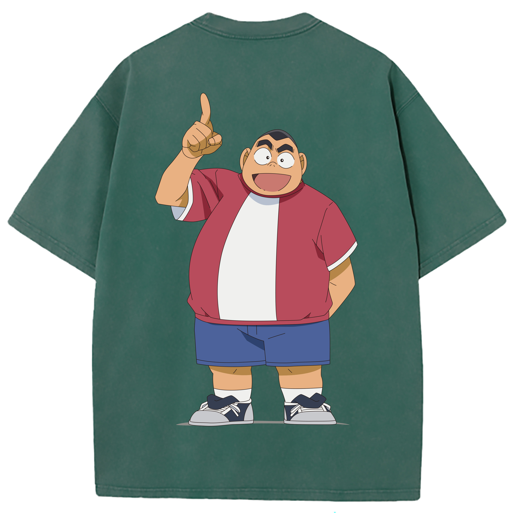 （画像用） 名探偵コナン 小嶋 元太 こじま げんた Detective Conan Kojima Genta 綿100% ヴィンテージ風 半袖Tシャツ（背面プリント）